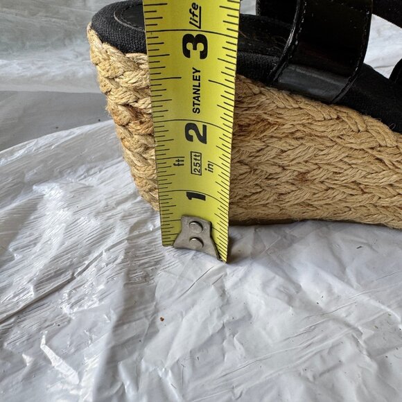 Chaps  Black Espadrille Wedge Sandals  Size 8 NEW NWOB - Picture 10 of 12